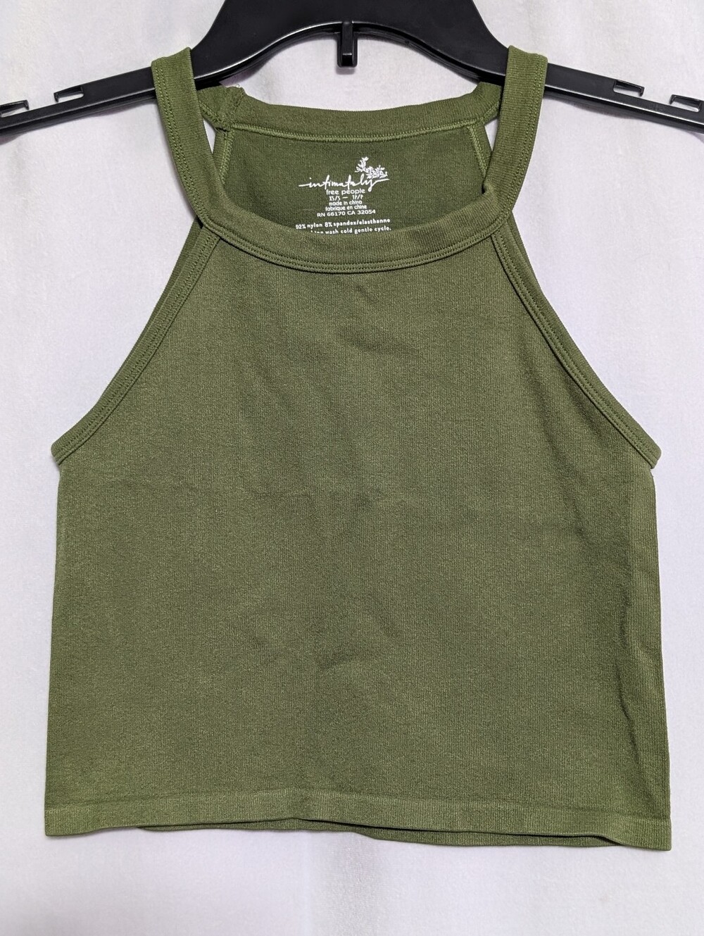 Initmately Free People Olive Green High-Neck Crop Tank XS/S